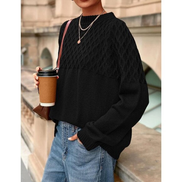 Versatile Chunky Knit Pullover Sweater for Women - All Occasions, Sizes S-XL - Picture 3 of 8